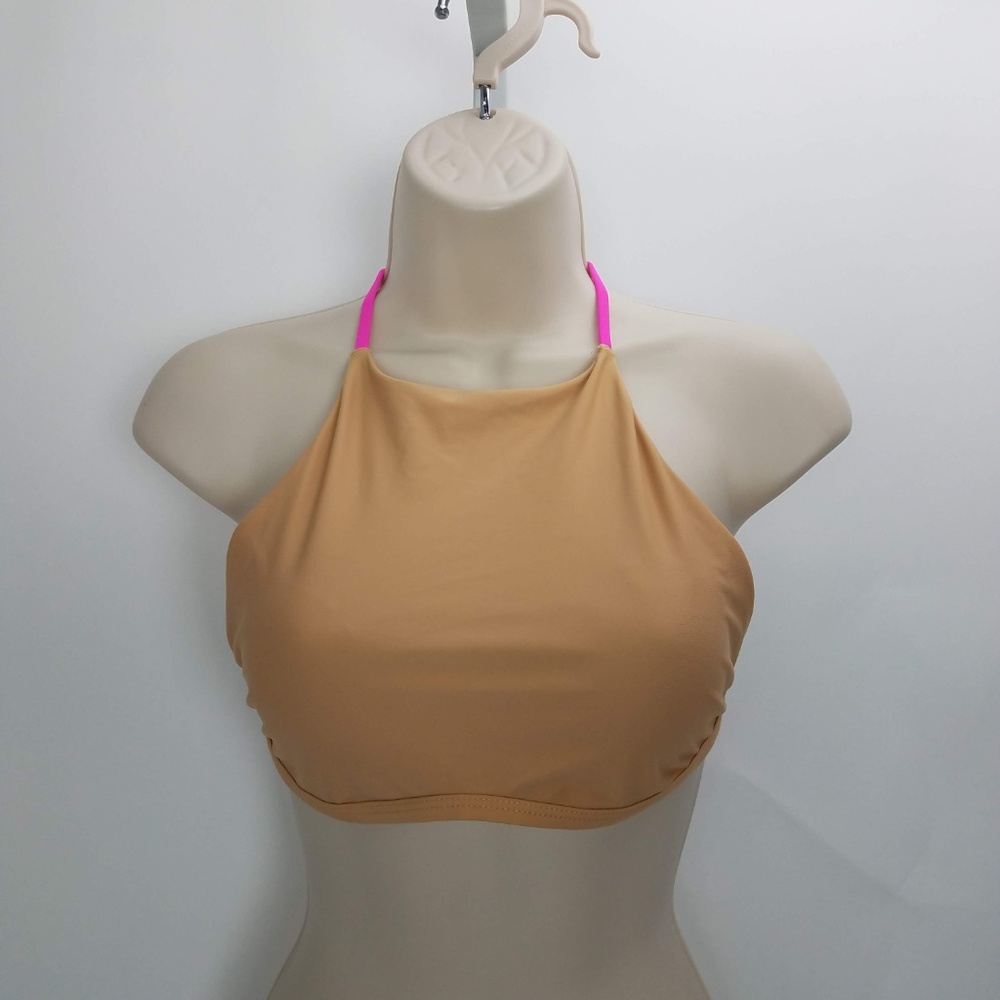 Cabana del Sol Swim Top Sz M Beige G3